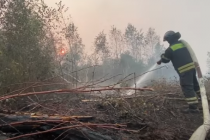 За выходные сараевские пожарные с местными жителями 4 раза тушили пал сухой травы